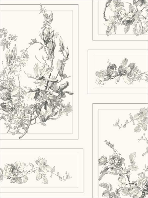 The Magnolia fabric in grey and off white color - pattern number MH1543 - by Magnolia Home by Joanna Gaines in the Magnolia Home collection