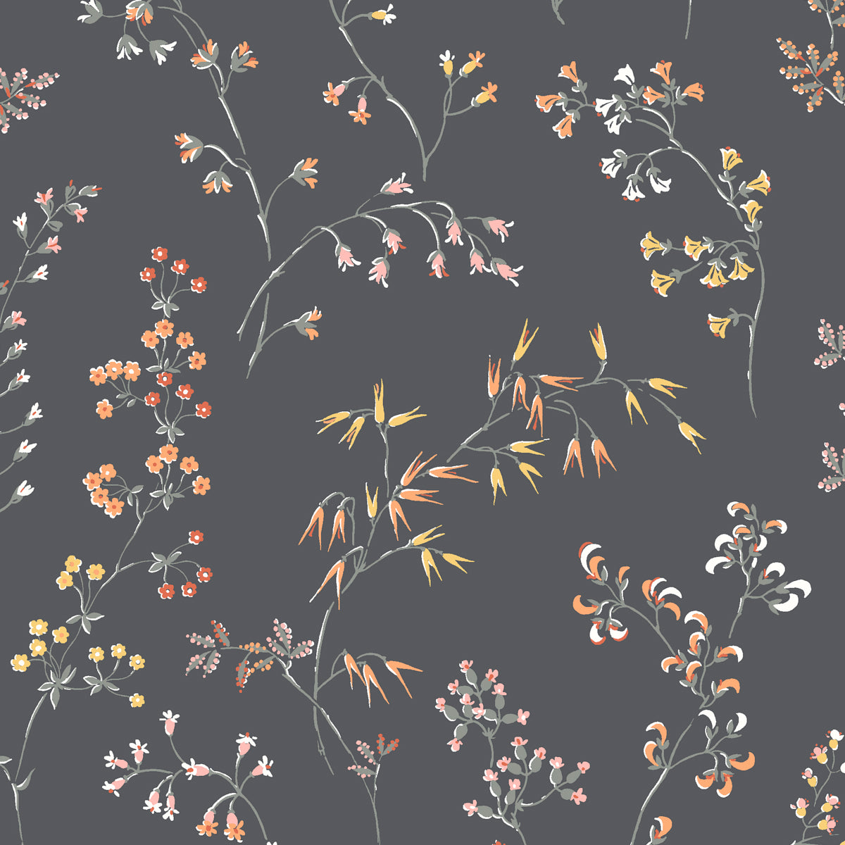 Graang fabric in charcoal color - pattern number 2004 - by Schumacher in the Borastapeter collection
