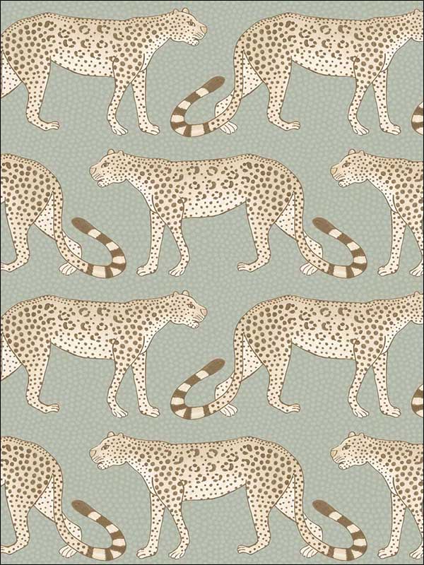 Leopard Walk wallpaper in olive and white color - pattern number 109/2009.CS.0 - by Cole and Son in the The Ardmore Collection collection