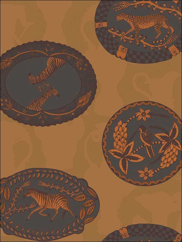 Matrinah wallpaper in ochre color - pattern number 109/4022.CS.0 - by Cole and Son in the The Ardmore Collection collection