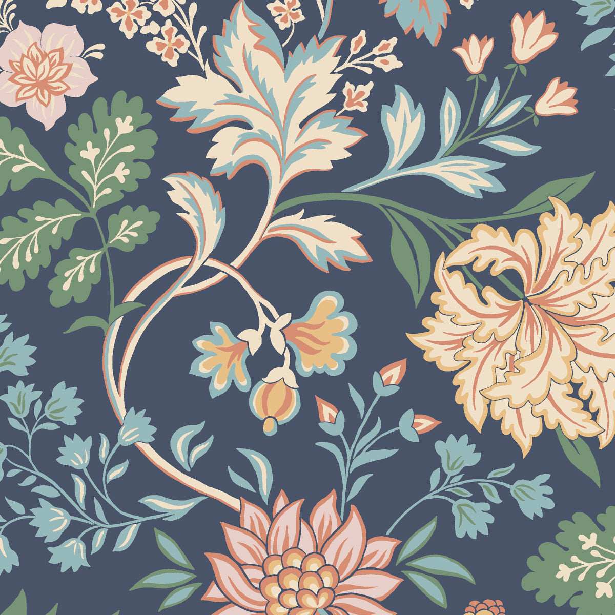 Alicia fabric in navy color - pattern number 2008 - by Schumacher in the Borastapeter collection