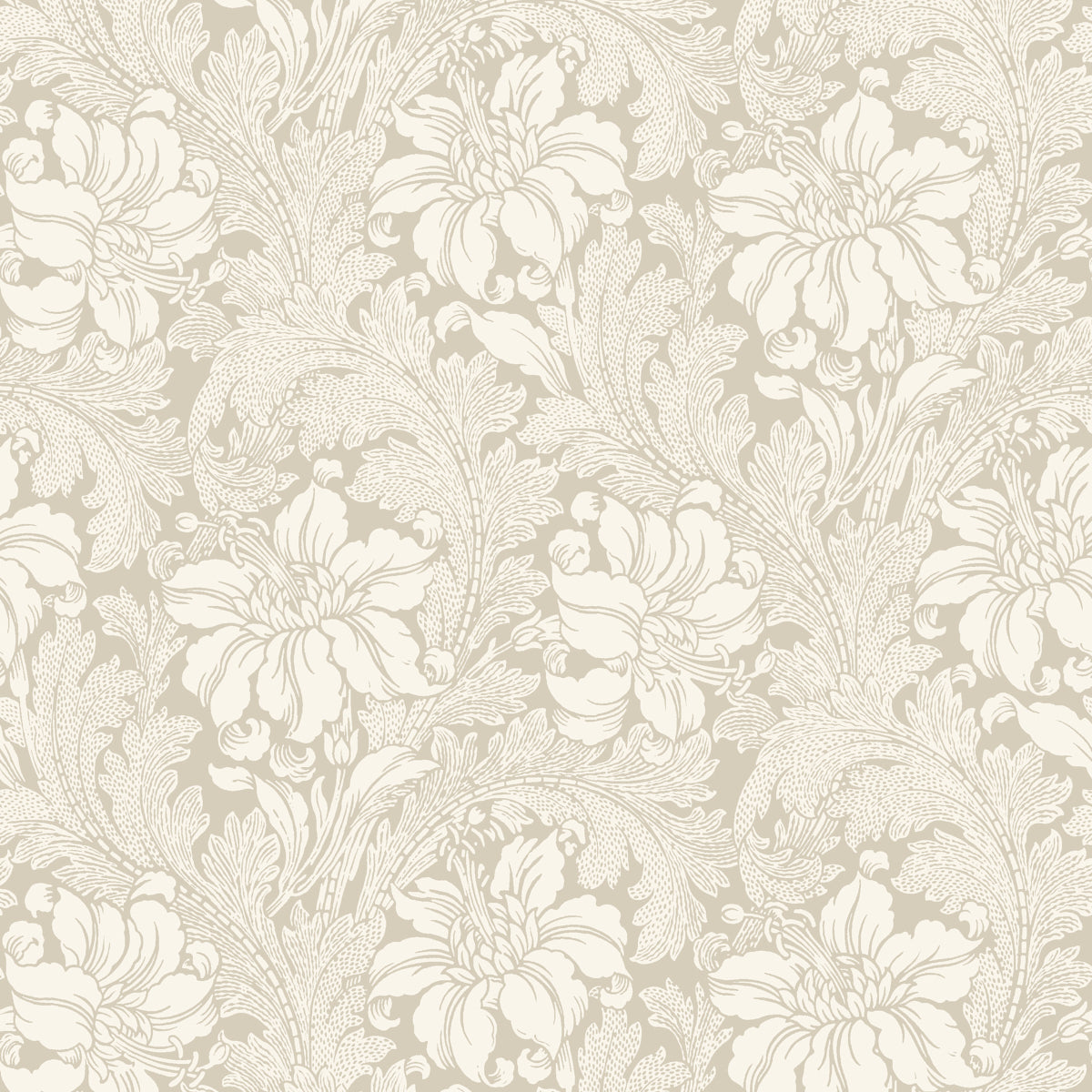 Acanthus Garden fabric in stone color - pattern number 2011 - by Schumacher in the Borastapeter collection