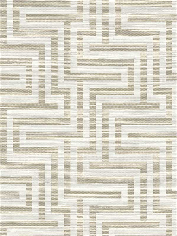Faux Grasscloth Greek Key fabric in gold color - pattern number TL30207 - by Pelican Prints in the Rittenhouse Square collection