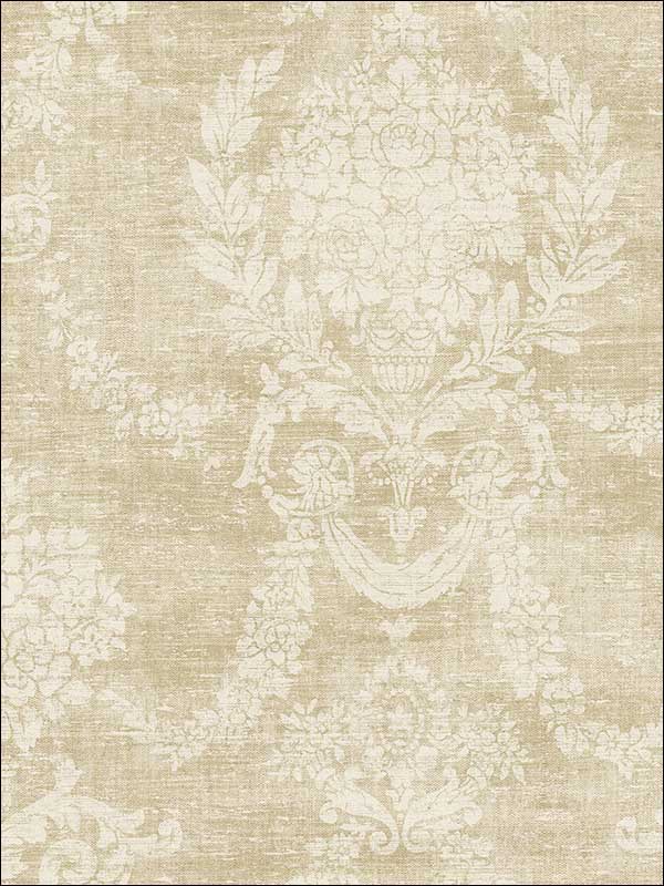 Floral Damask fabric in brown taupe color - pattern number TL31105 - by Pelican Prints in the Rittenhouse Square collection