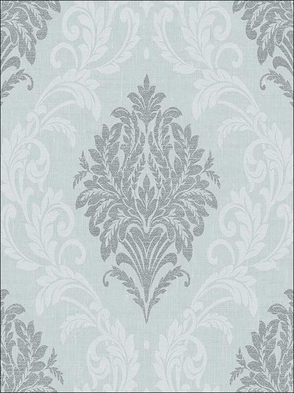 Damask wallpaper in green color - pattern number TL32604 - by Pelican Prints in the Rittenhouse Square collection