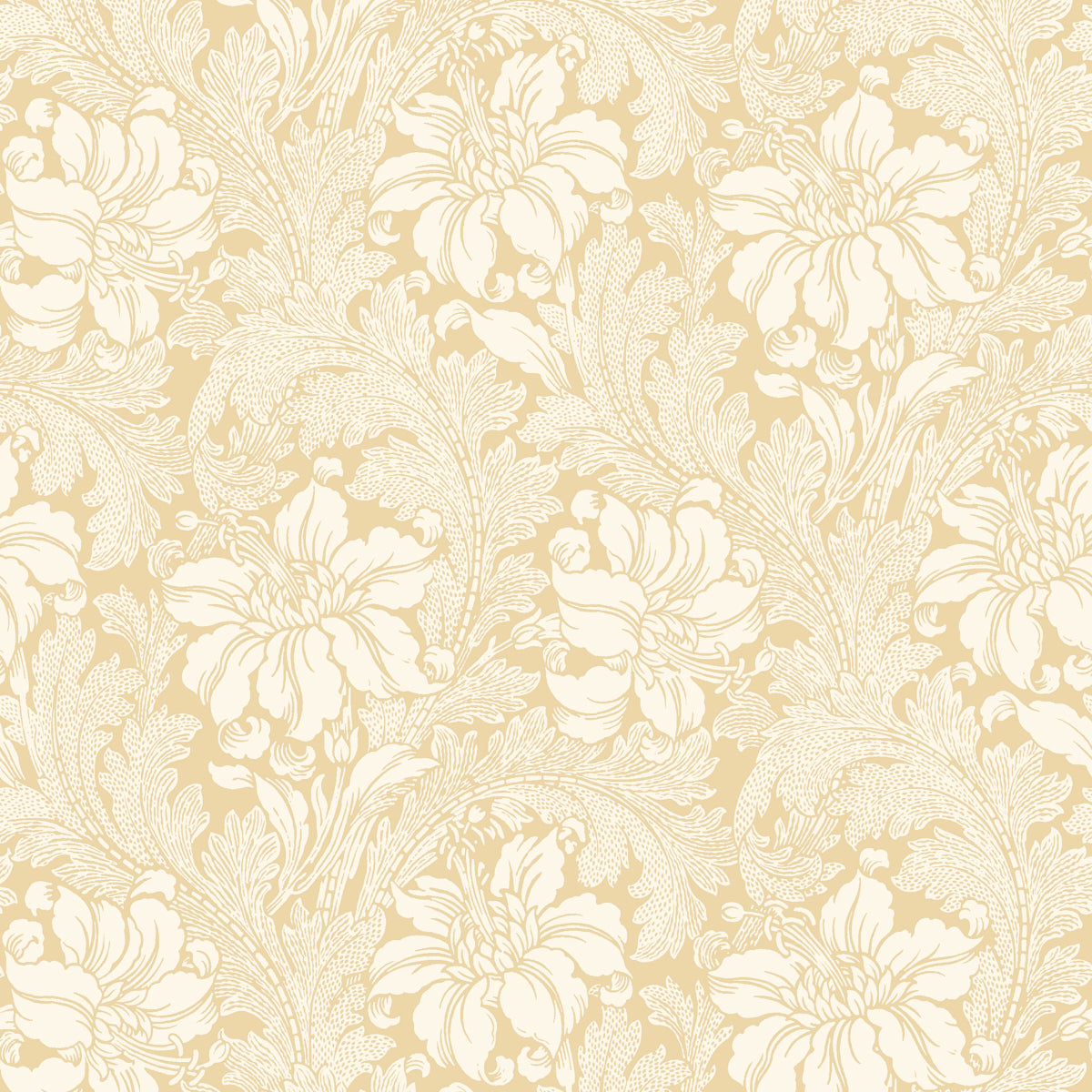 Acanthus Garden fabric in buttercup color - pattern number 2012 - by Schumacher in the Borastapeter collection