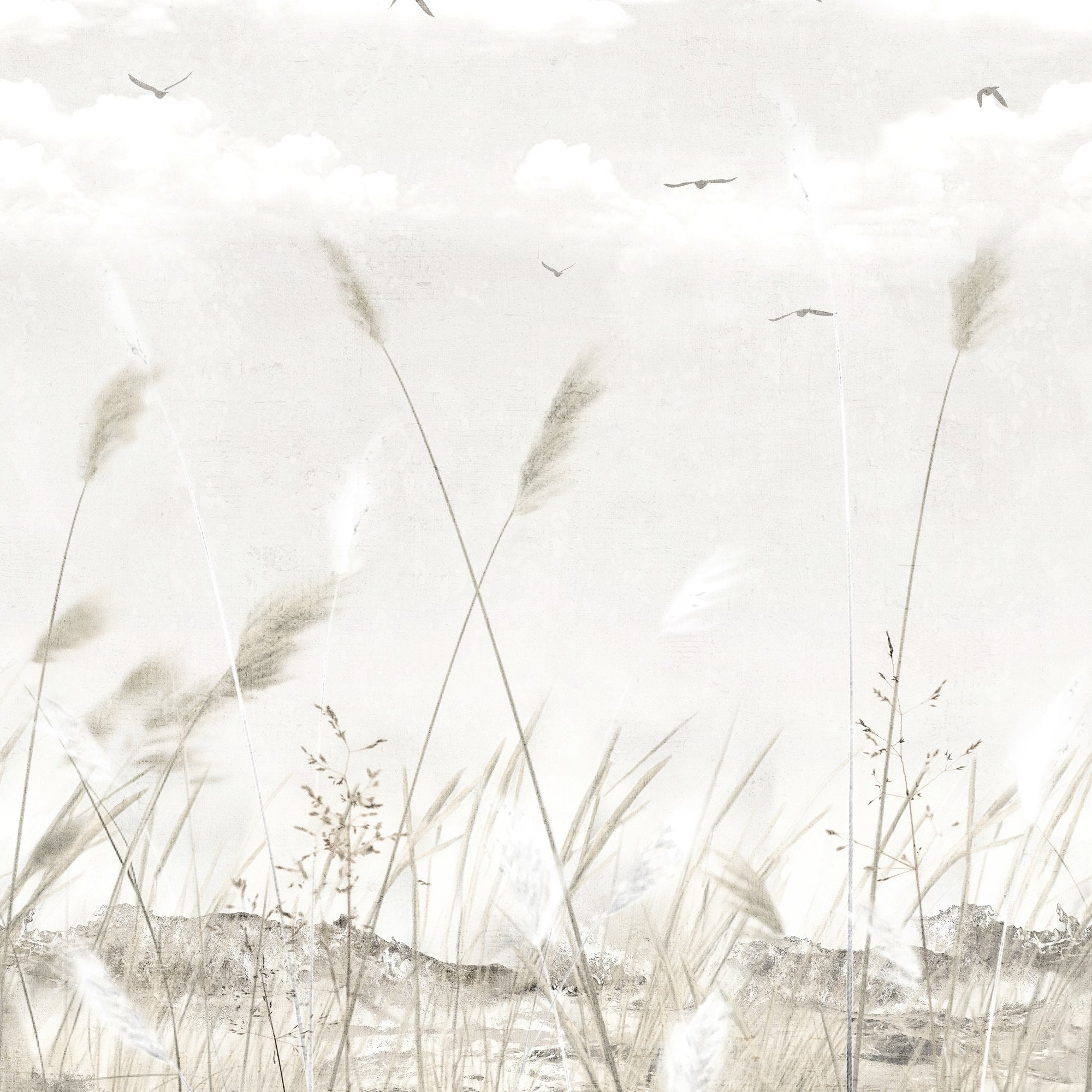 Landscape 3 Panel Mural in beige color - pattern number 202701 - by Grandeco in the Orom II collection