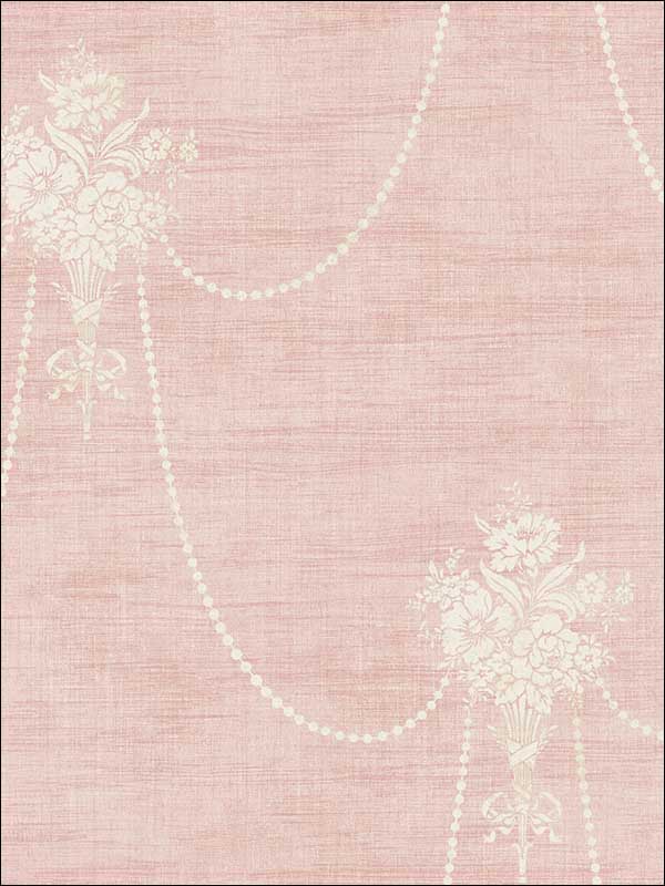 Beaded Bouquet fabric in blush color - pattern number MV80201 - by Wallquest in the Vintage Home II collection