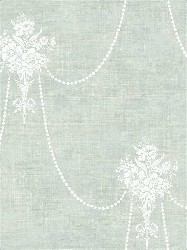 Beaded Bouquet fabric in verdant color - pattern number MV80202 - by Wallquest in the Vintage Home II collection