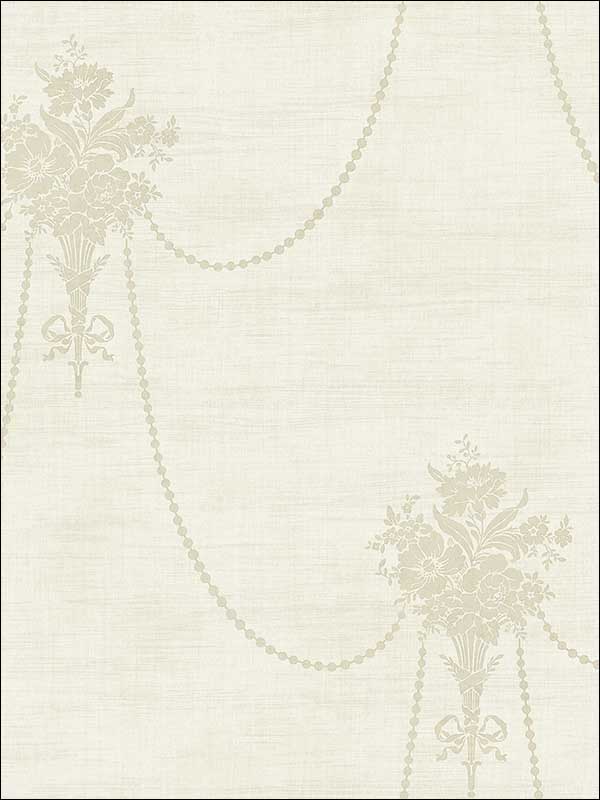 Beaded Bouquet fabric in camel color - pattern number MV80207 - by Wallquest in the Vintage Home II collection