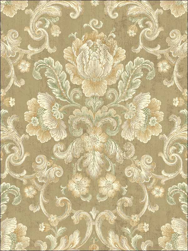 Vintage Cameo fabric in umber color - pattern number MV80907 - by Wallquest in the Vintage Home II collection