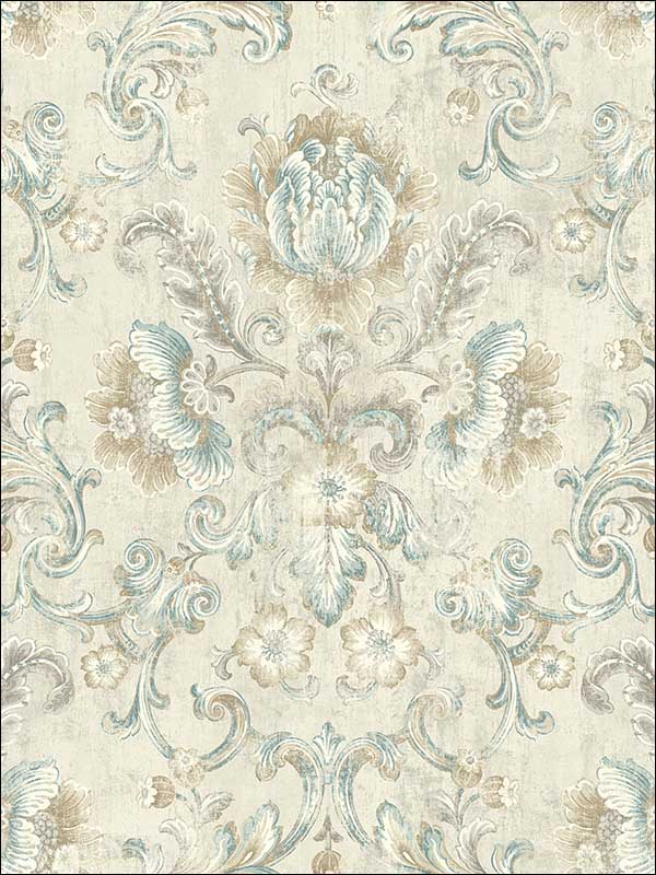 Vintage Cameo fabric in antiqued neutral color - pattern number MV80908 - by Wallquest in the Vintage Home II collection