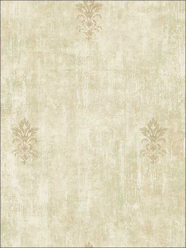 Vintage Fleur de lis fabric in umber color - pattern number MV81007 - by Wallquest in the Vintage Home II collection