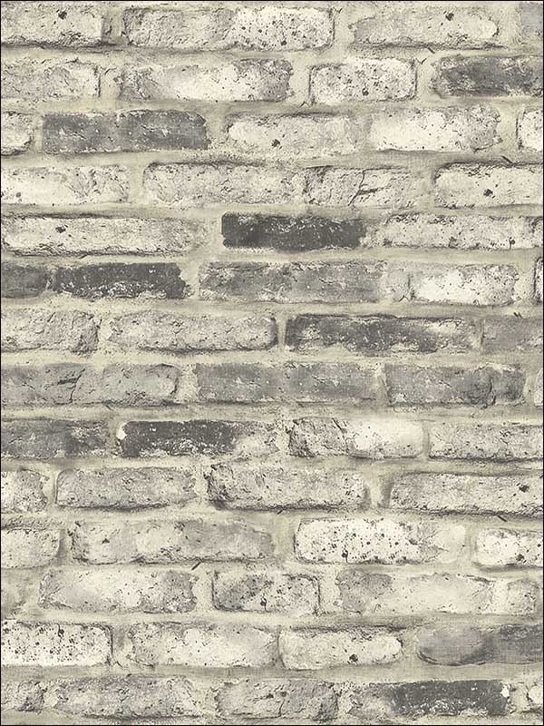 Vintage Brick fabric in washed grey color - pattern number MV81407 - by Wallquest in the Vintage Home II collection
