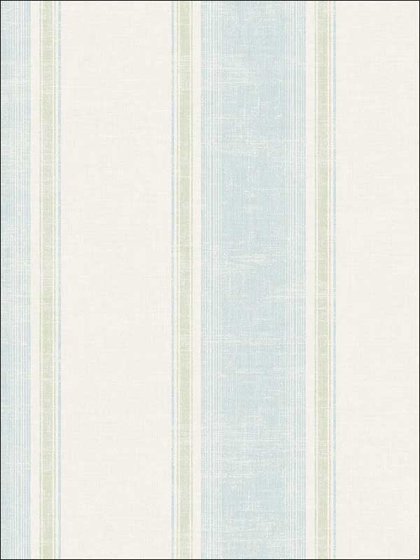 Vintage Wide Stripe fabric in fresh blue color - pattern number MV82201 - by Wallquest in the Vintage Home II collection