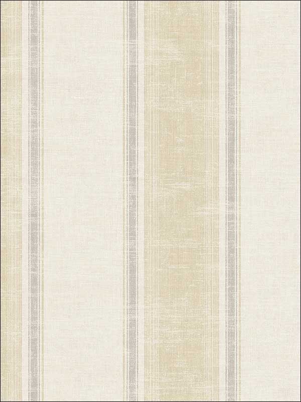 Vintage Wide Stripe fabric in warm neutral color - pattern number MV82207 - by Wallquest in the Vintage Home II collection