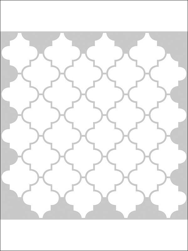 Quatrefoil Peel and Stick Backsplash Tiles fabric in white and grey color - pattern number NH2360 - by Brewster in the Peel and Stick Backsplash Tiles collection