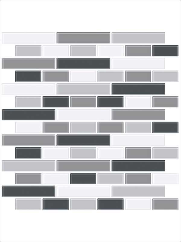 Glass Peel and Stick Backsplash Tiles fabric in smoked color - pattern number NH2362 - by Brewster in the Peel and Stick Backsplash Tiles collection