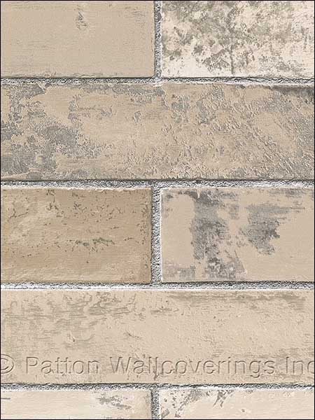 Brick fabric in cream color - pattern number KV27423 - by Patton Norwall in the Illusions 2 collection