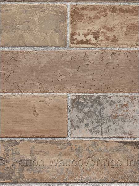 Brick wallpaper in red color - pattern number LL29534 - by Patton Norwall in the Illusions 2 collection