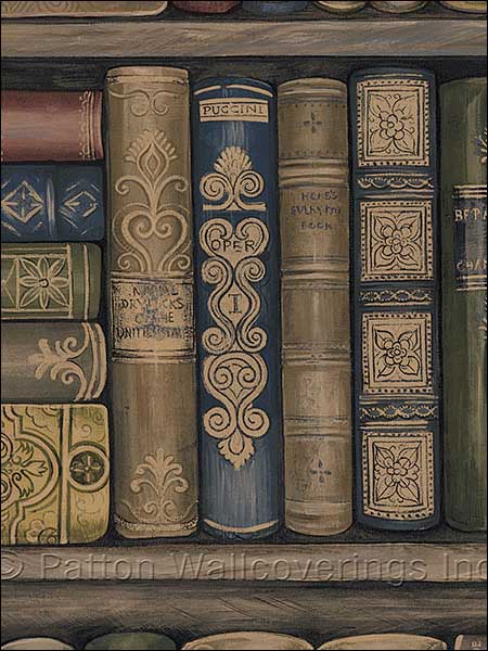 Bookcase fabric in brown color - pattern number LL29570 - by Patton Norwall in the Illusions 2 collection