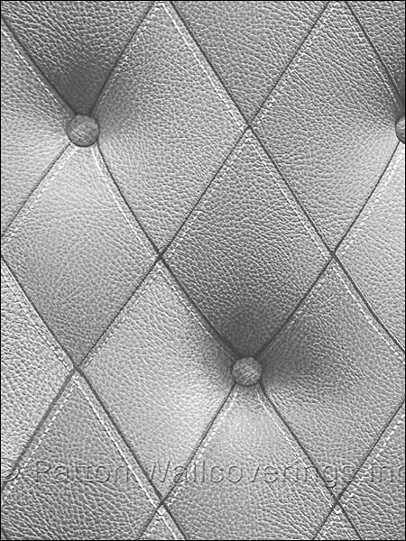 Faux Tufted Leather wallpaper in grey color - pattern number LL29571 - by Patton Norwall in the Illusions 2 collection