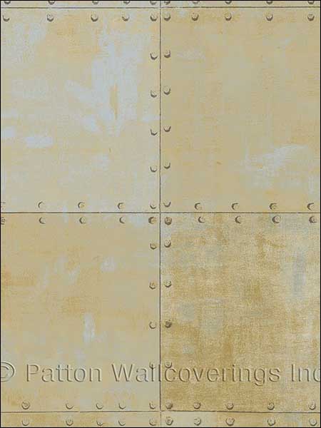 Metal Tile wallpaper in tan color - pattern number LL36229 - by Patton Norwall in the Illusions 2 collection