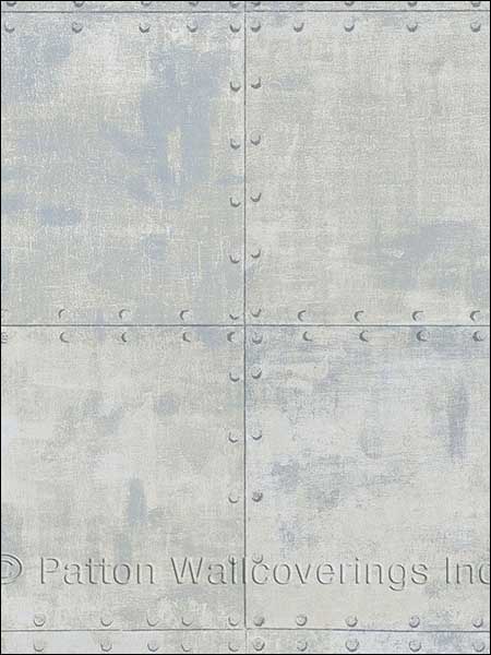Metal Tile wallpaper in slate color - pattern number LL36230 - by Patton Norwall in the Illusions 2 collection