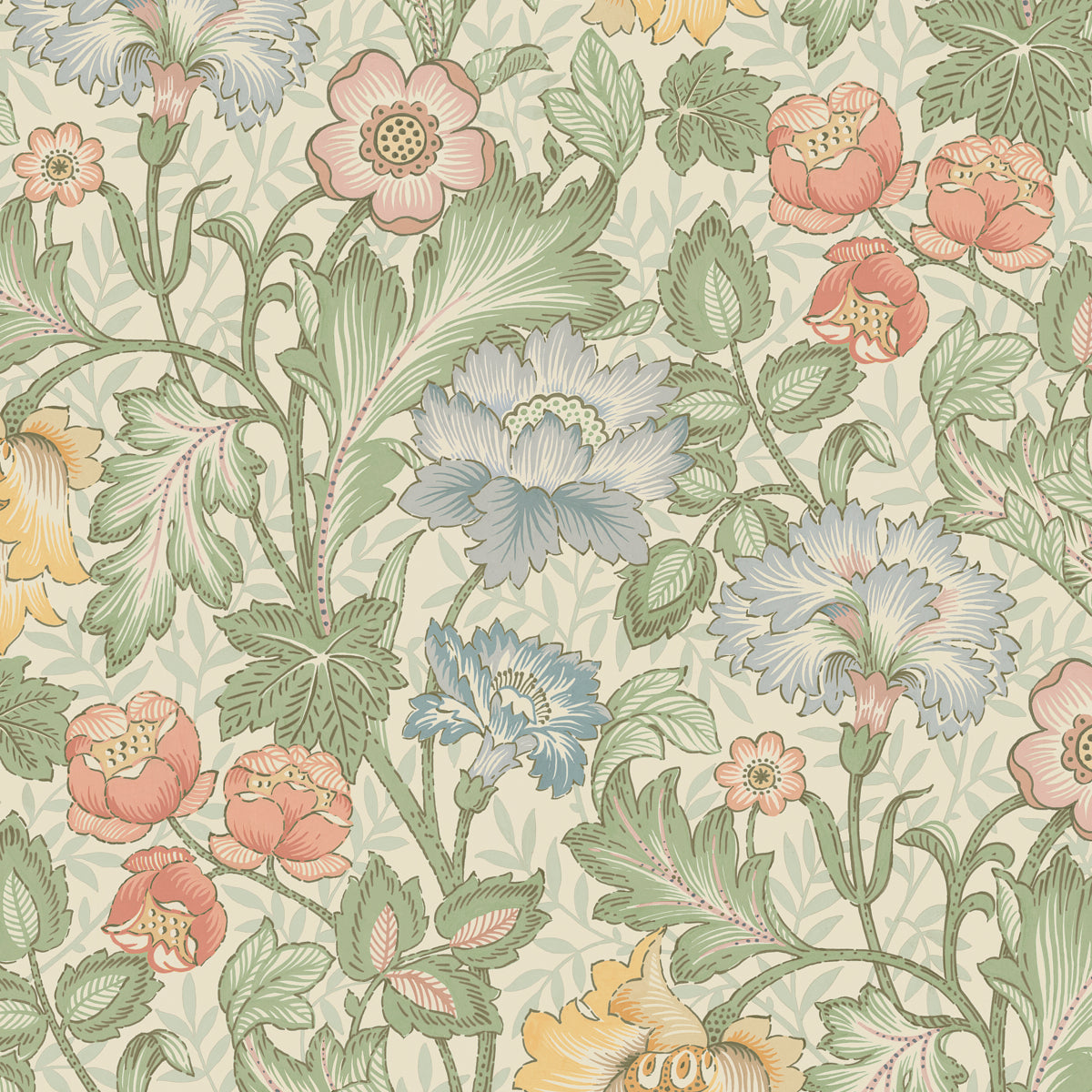 Jane mural in leaf color - pattern number 2036 - by Schumacher in the Borastapeter collection
