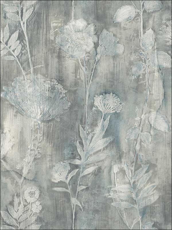 Orford wallpaper in cerulean and silver color - pattern number CR76402 - by Carl Robinson in the Carl Robinson 15 Sea Glass collection
