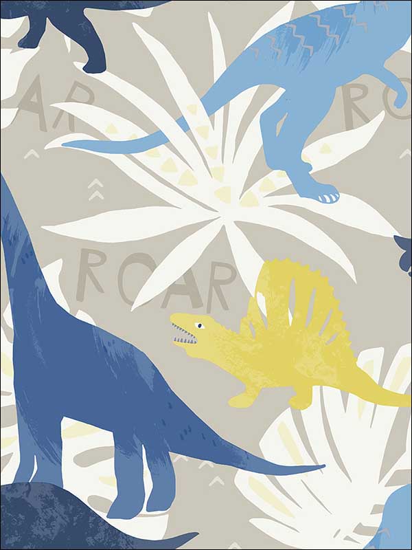 Pack Party fabric in blue and yellow color - pattern number FA40002 - by Seabrook in the Playdate Adventure collection