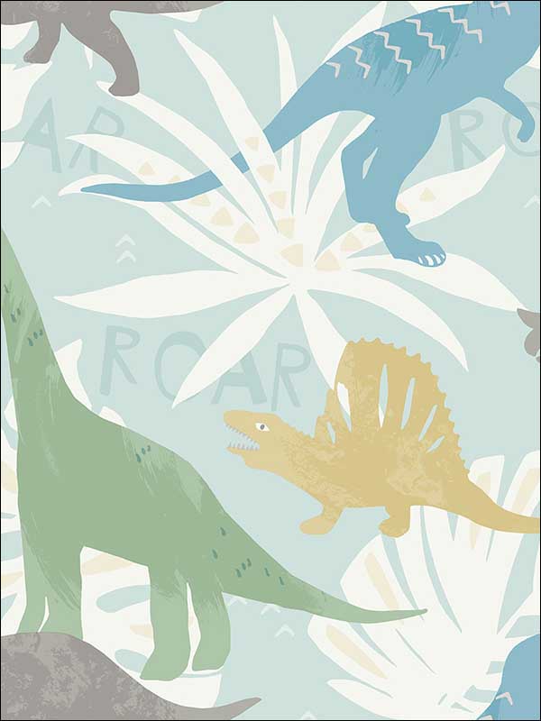 Pack Party fabric in green blue and yellow color - pattern number FA40012 - by Seabrook in the Playdate Adventure collection