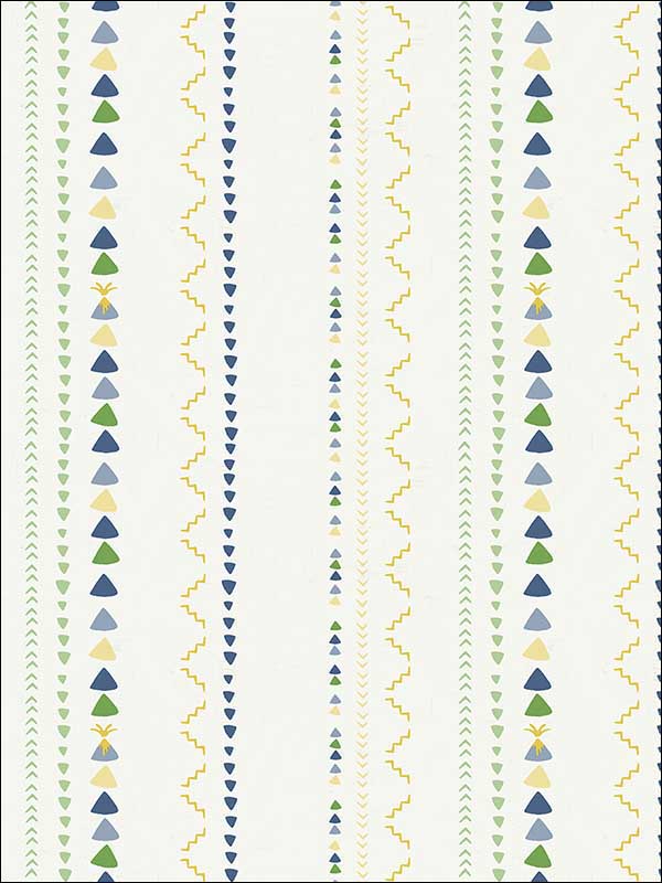 Volcano Stripe fabric in green gold and blue color - pattern number FA40101 - by Seabrook in the Playdate Adventure collection