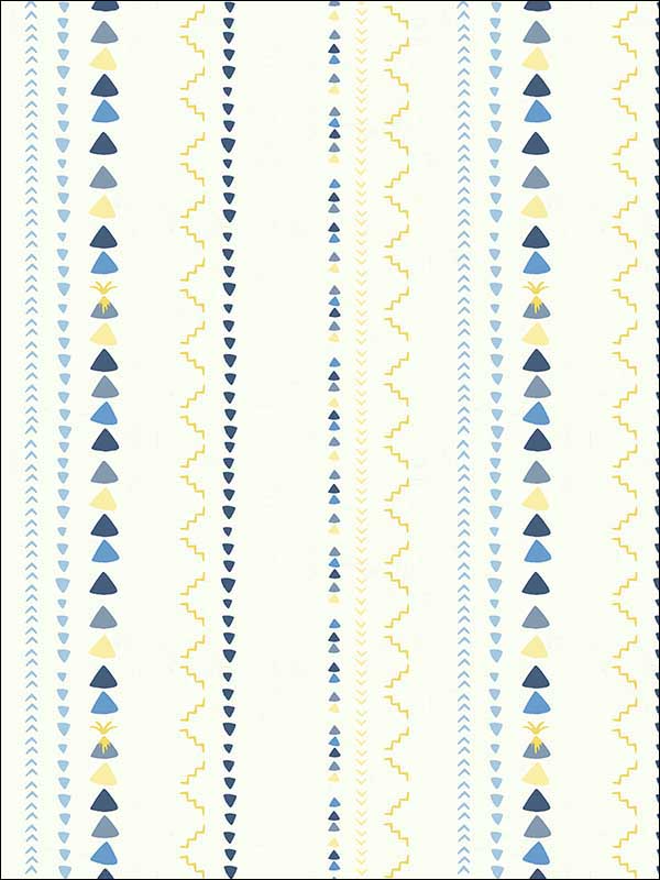 Volcano Stripe fabric in gold and blue color - pattern number FA40102 - by Seabrook in the Playdate Adventure collection