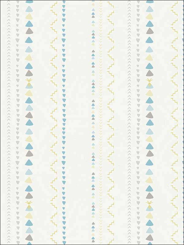 Volcano Stripe fabric in gray gold and blue color - pattern number FA40112 - by Seabrook in the Playdate Adventure collection
