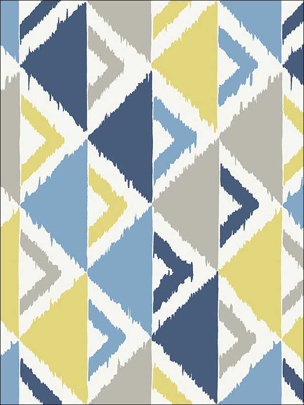 Dino Peak fabric in blue gray and gold color - pattern number FA40202 - by Seabrook in the Playdate Adventure collection