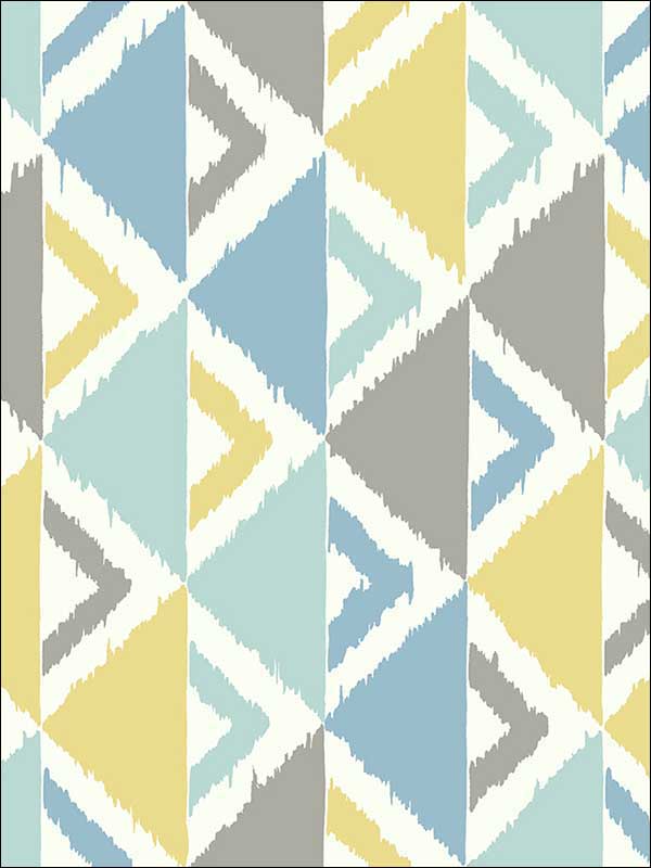 Dino Peak fabric in light blue gray and gold color - pattern number FA40212 - by Seabrook in the Playdate Adventure collection