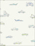 Traffic Jam fabric in blue and green color - pattern number FA40302 - by Seabrook in the Playdate Adventure collection