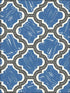 Racetrack Ogee fabric in charcoal and royal blue color - pattern number FA40401 - by Seabrook in the Playdate Adventure collection