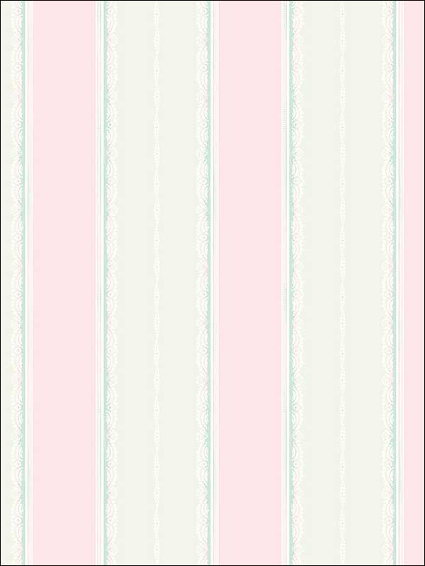 Glitter Frills Stripe fabric in bubblegum and teal color - pattern number FA41001 - by Seabrook in the Playdate Adventure collection