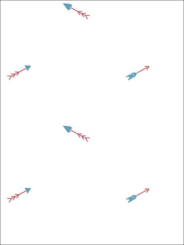 Hearts and Darts fabric in cerulean and crimson color - pattern number FA42302 - by Seabrook in the Playdate Adventure collection