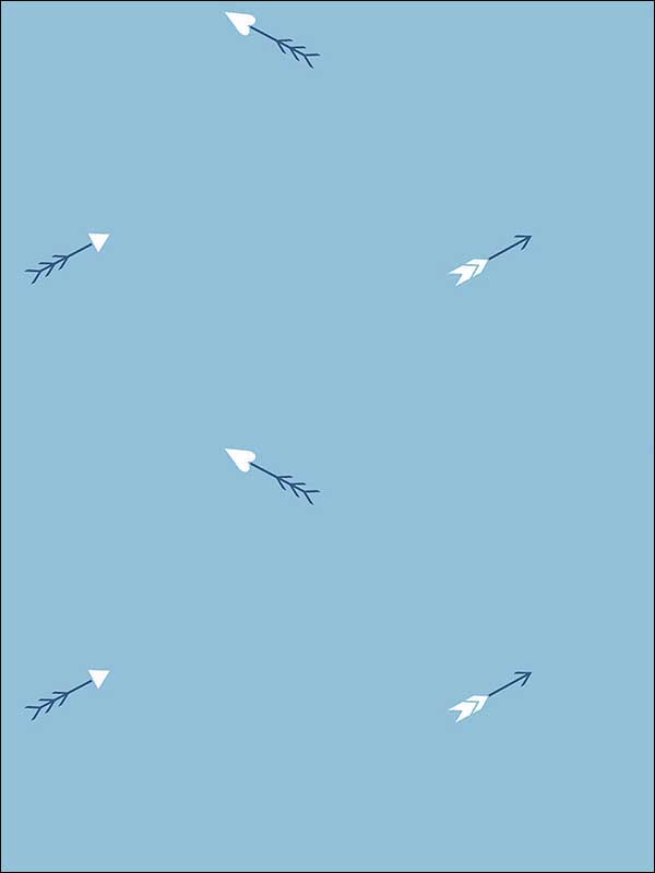 Hearts and Darts wallpaper in sky blue and white color - pattern number FA42312 - by Seabrook in the Playdate Adventure collection