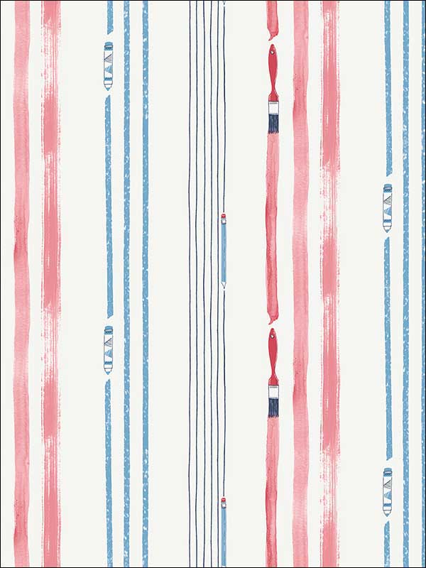 Outside the Lines wallpaper in fuchsia and sky blue color - pattern number FA42402 - by Seabrook in the Playdate Adventure collection