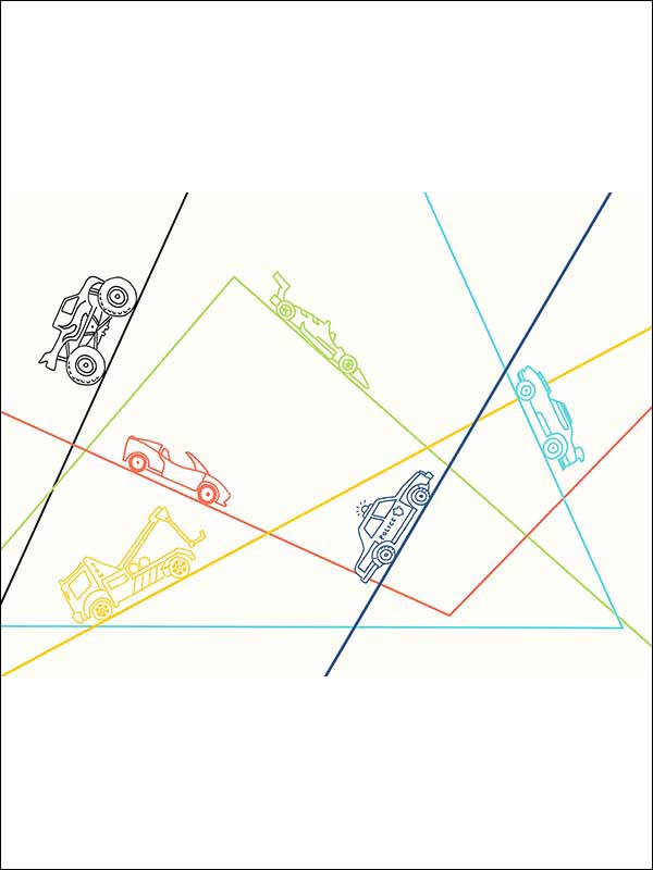 Cars 3 Panel fabric in red green blue color - pattern number FA43000M - by Seabrook in the Playdate Adventure collection