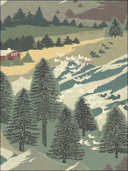 Colorado Mountains fabric in 50501 color - pattern number TH50501 - by Pelican Prints in the Destination USA collection