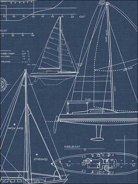 Cape Cod Boats wallpaper in 51407 color - pattern number TH51407 - by Pelican Prints in the Destination USA collection
