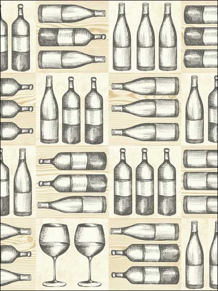 Napa Bottles wallpaper in 52105 color - pattern number TH52105 - by Pelican Prints in the Destination USA collection
