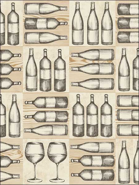 Napa Bottles wallpaper in 52106 color - pattern number TH52106 - by Pelican Prints in the Destination USA collection