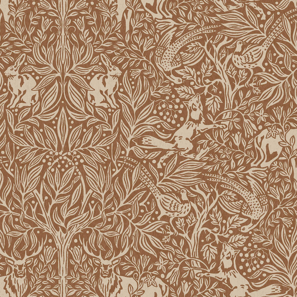 Under The Elder Tree Wallpaper in rust color - pattern number 2045 - by Schumacher in the Borastapeter collection