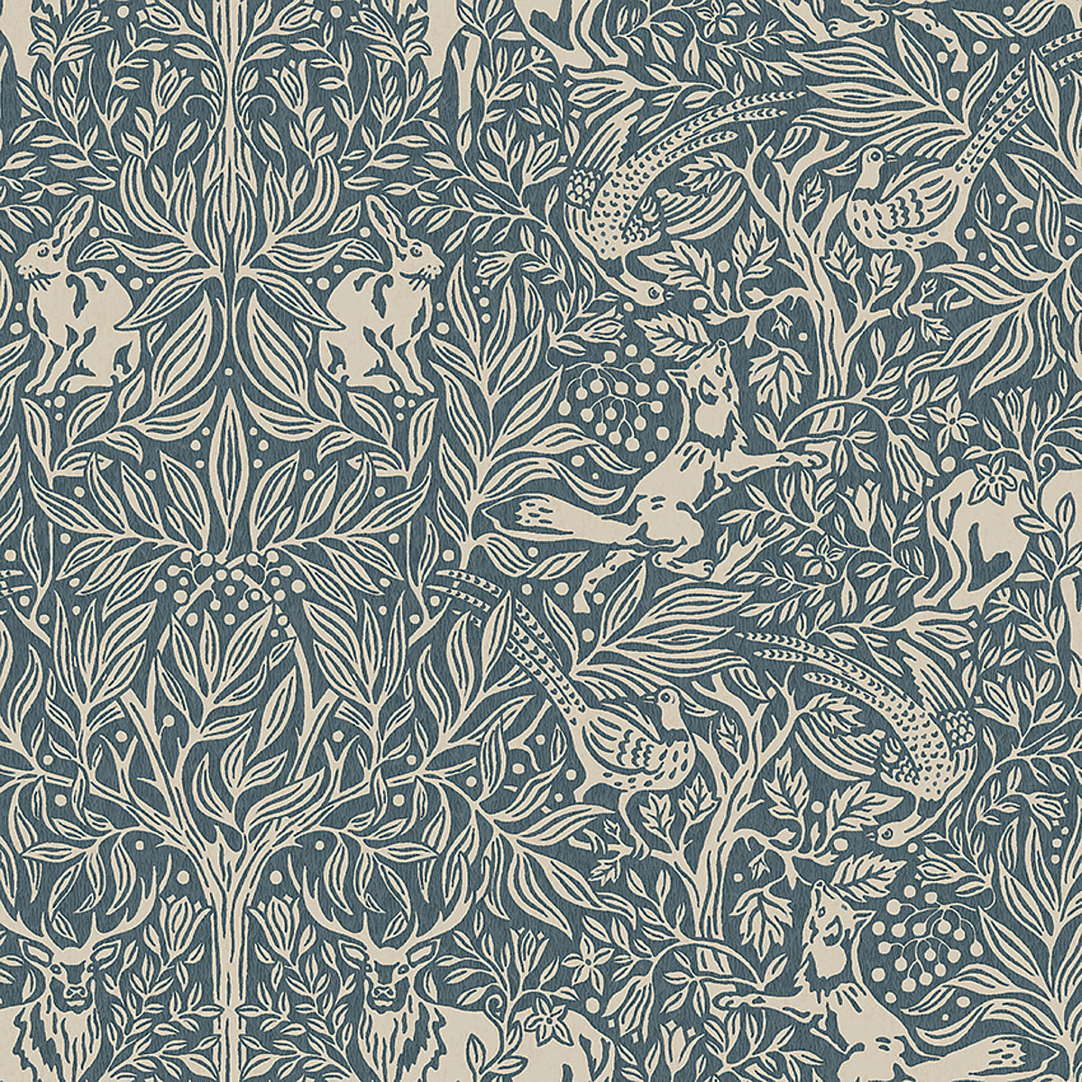 Under The Elder Tree fabric in midnight color - pattern number 2047 - by Schumacher in the Borastapeter collection